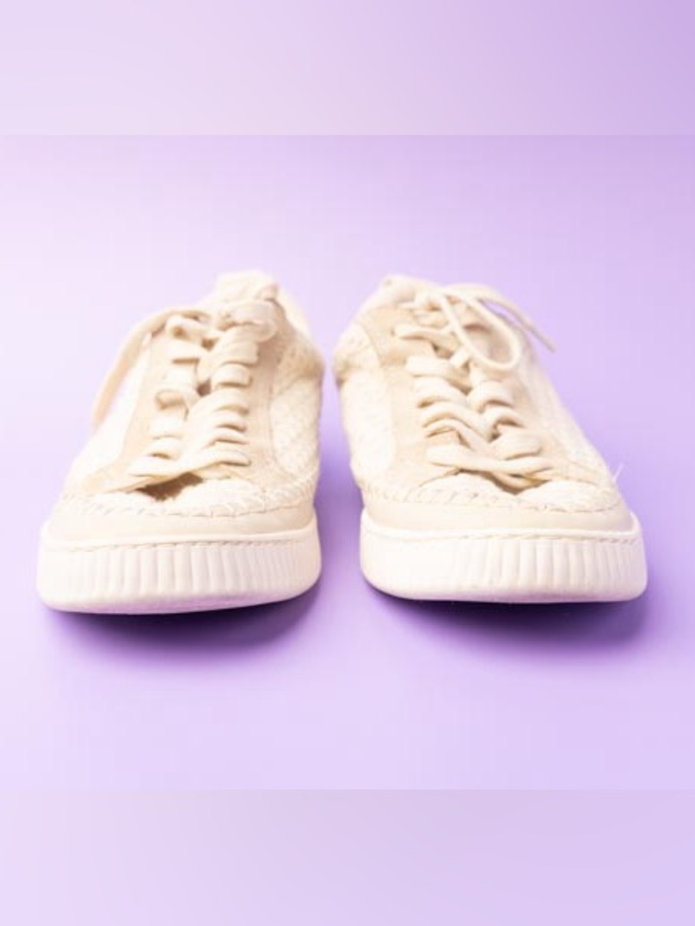 Dolce Vita Cream Woven Platform Sneakers - Picture 7 of 11